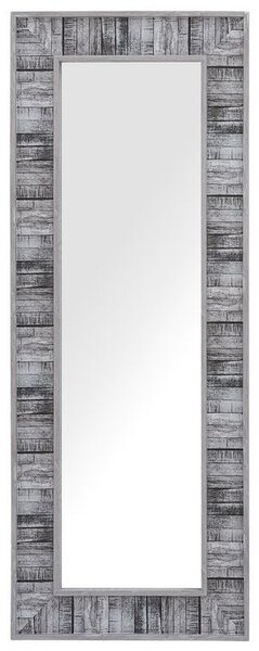 Specchio da parete in legno grigio con cornice sintetica 50 x 130 cm rettangolare da appendere alla parete Beliani
