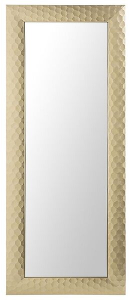 Specchio da parete con cornice sintetica dorata 50 x 130 cm rettangolare da appendere alla parete Beliani