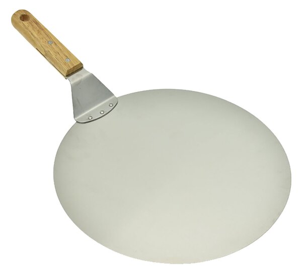 Spatola per Pizza Ø30,5x49 cm in Acciaio Inox con Manico in Legno