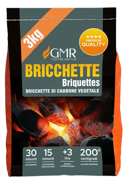 Ovuli di Carbone Bricchetta Premium Vegetale 3 kg