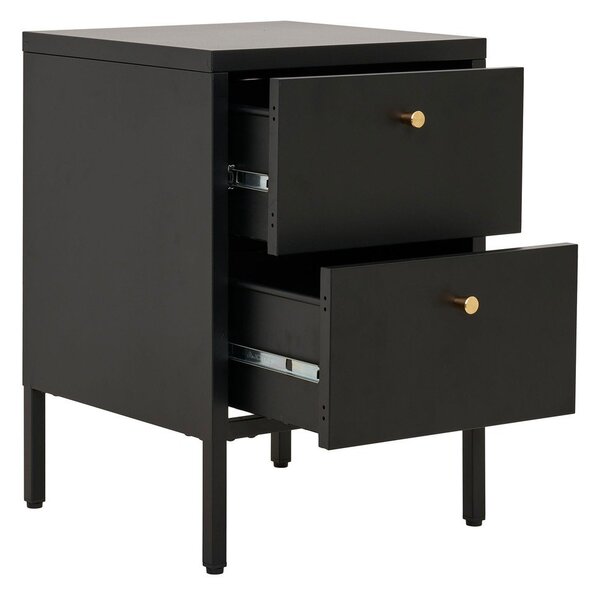 Comodino in metallo nero Dalby - House Nordic