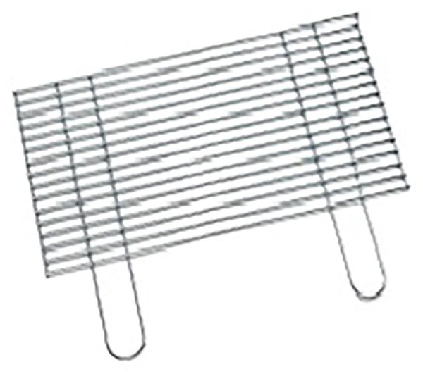 Griglia Doppia per Barbecue 40x60 cm con Piedini in Filo di Ferro Cromato Made in Italy