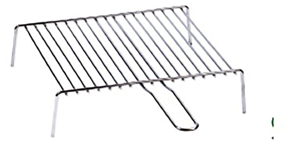 Griglia per Camino 35x60 cm con Piedini in Filo di Ferro Cromato Made in Italy