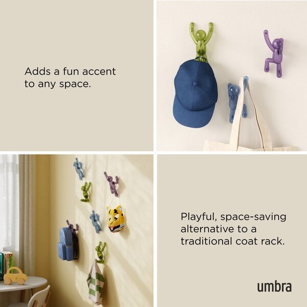 Set di ganci senza foratura in plastica 3 pz Buddy – Umbra