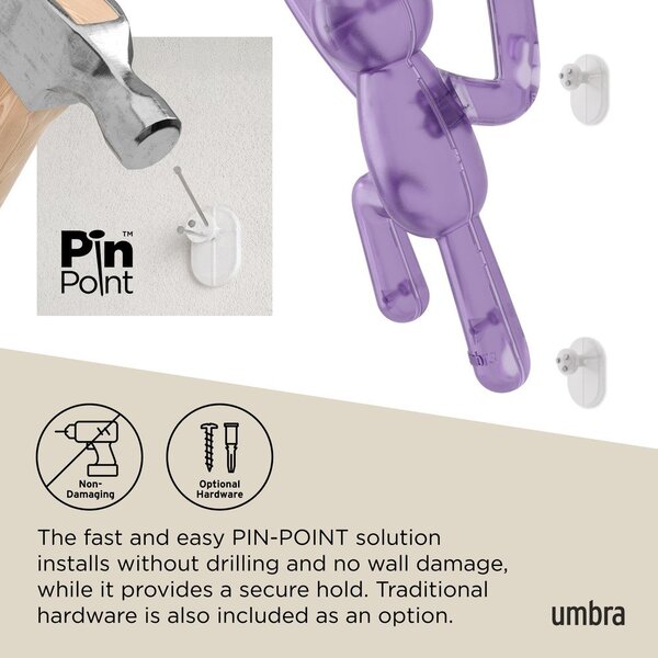 Set di ganci senza foratura in plastica 3 pz Buddy – Umbra