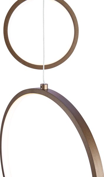 Lampada a sospensione di design bronzo scuro a 9 luci con LED dimmerabile a 3 livelli - Vide Anella