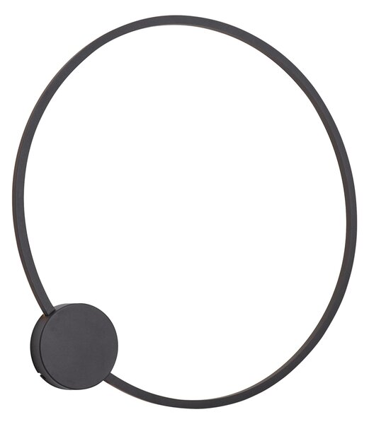 Lampada da parete di design nera 67cm con LED dimmerabile a 3 livelli - Anello