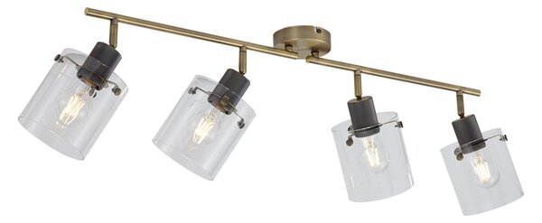 Faretto da soffitto di design bronzo con vetro trasparente 4 luci - Domo