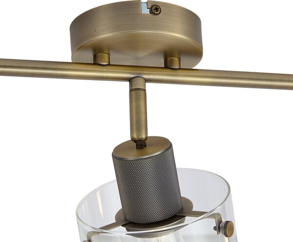 Faretto da soffitto di design bronzo con vetro trasparente 3 luci - Domo