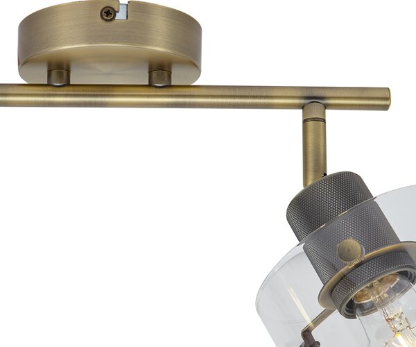 Faretto da soffitto di design bronzo con vetro trasparente 2 luci - Domo