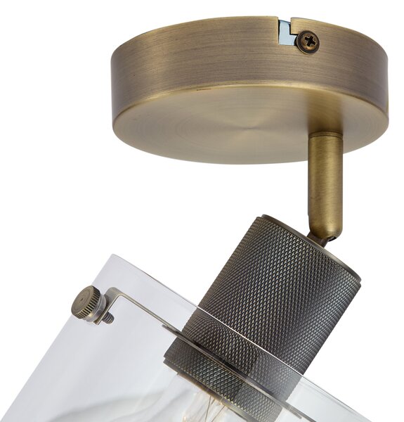 Faretto da parete di design bronzo con vetro trasparente - Domo