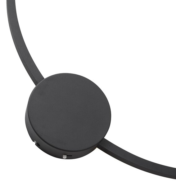 Lampada da parete di design nera 67cm con LED dimmerabile a 3 livelli - Anello