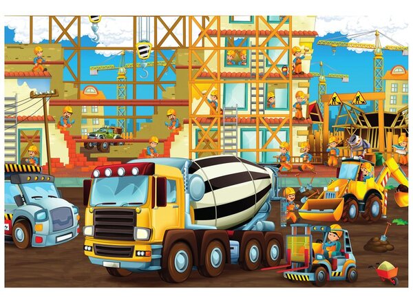 Carta da parati – Macchine sul cantiere