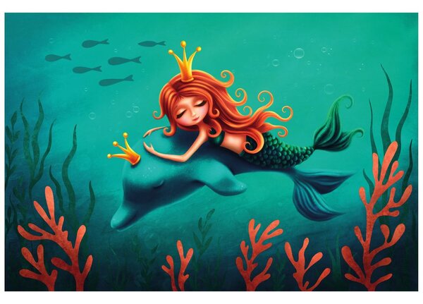 Carta da parati – Sirena con delfino