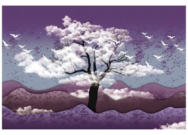 Carta da parati – Albero immerso tra le nuvole