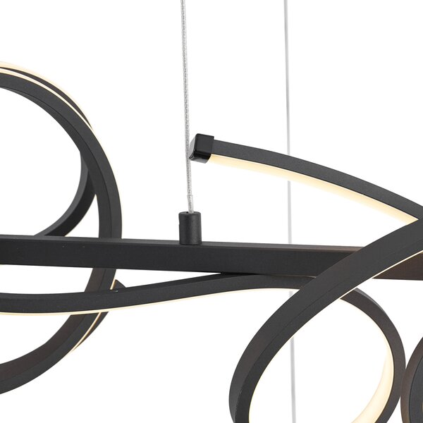 Lampada a sospensione di design nera rettangolare dimmerabile a 3 livelli - Krisscross
