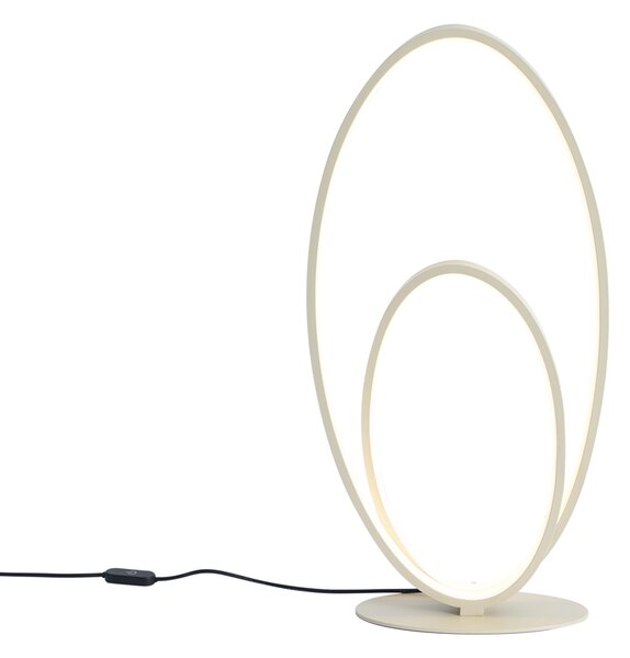 Lampada da tavolo di design beige con LED dimmerabile a 3 livelli - Boomerang