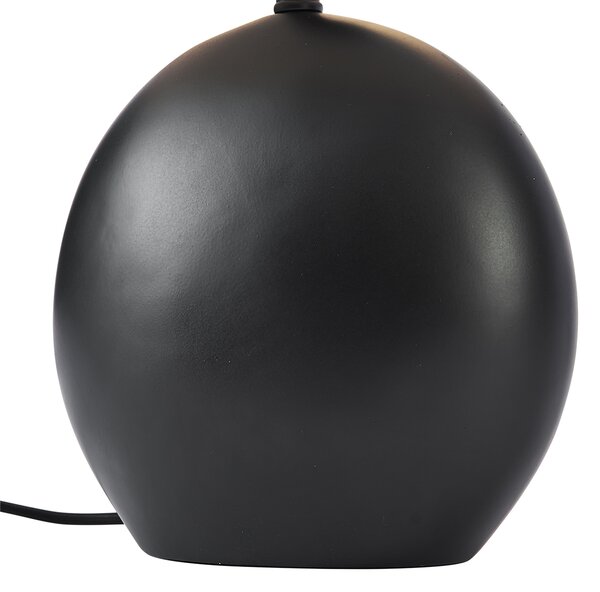 Lampada da tavolo Japandi nera con paralume in lino - Timo
