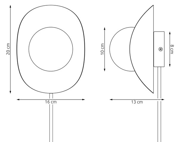Applique da Parete FIERO M WL1 G9 con Presa Elettrica e Interruttore