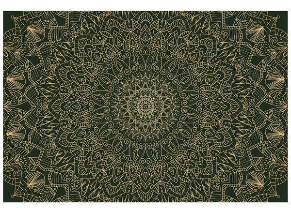 Carta da parati – Mandala ornamentale dettagliata in verde
