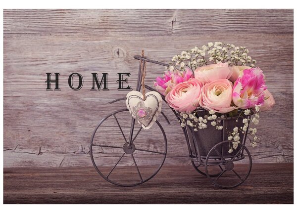 Carta da parati – Fiori in vaso vintage con scritta