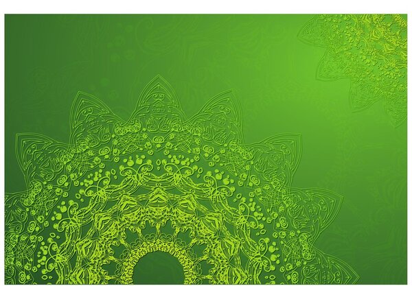 Carta da parati – Elementi moderni di Mandala in verde