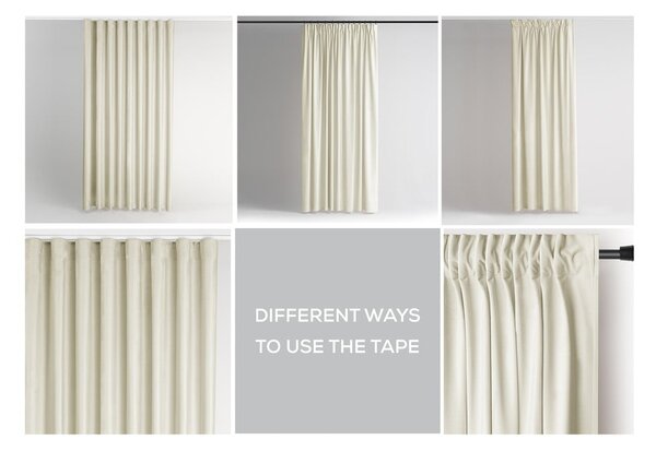 Tenda parzialmente oscurante color crema in velluto 140x245 cm Pleat – Restilo