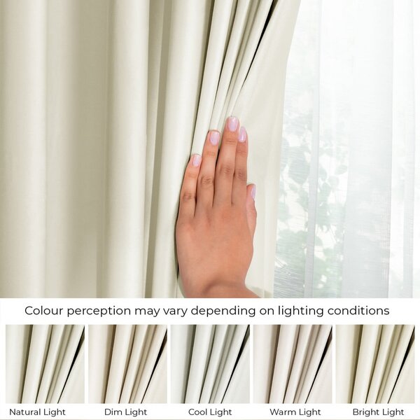 Tenda parzialmente oscurante color crema in velluto 140x245 cm – Restilo