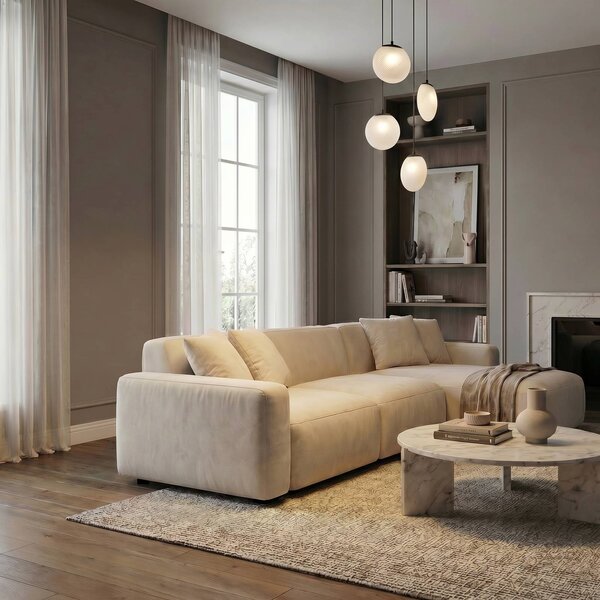 Lampada a sospensione in vetro Lunelle Lucande, dimmerabile, Soggiorno / Sala da pranzo, Vetro, Moderno, Lampada a sospensione
