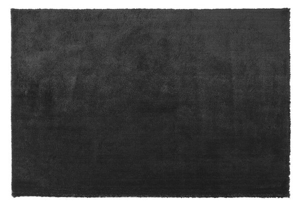 Tappeto Shaggy in cotone Nero misto poliestere 140 x 200 cm soffice pelo Beliani