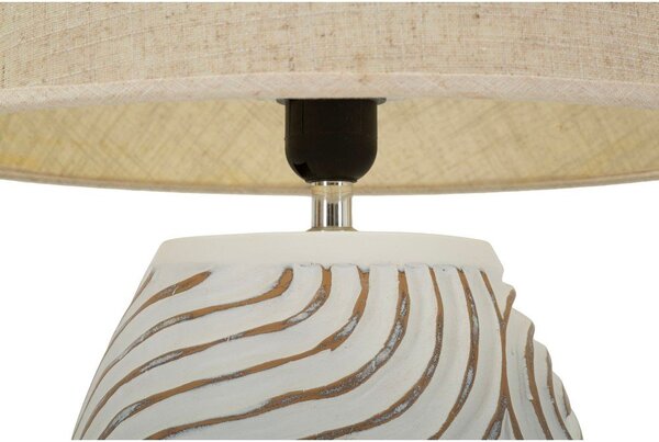 Lampada da tavolo color crema con paralume in tessuto in poliresina (altezza totale 55 cm) Oblix – Mauro Ferretti