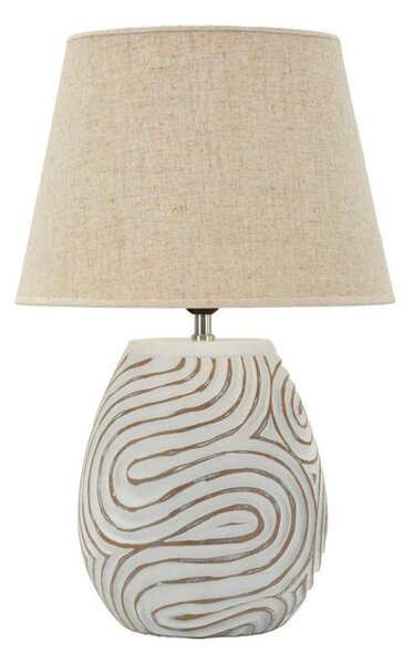 Lampada da tavolo color crema con paralume in tessuto in poliresina (altezza totale 55 cm) Oblix – Mauro Ferretti