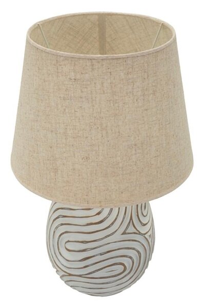 Lampada da tavolo color crema con paralume in tessuto in poliresina (altezza totale 55 cm) Oblix – Mauro Ferretti