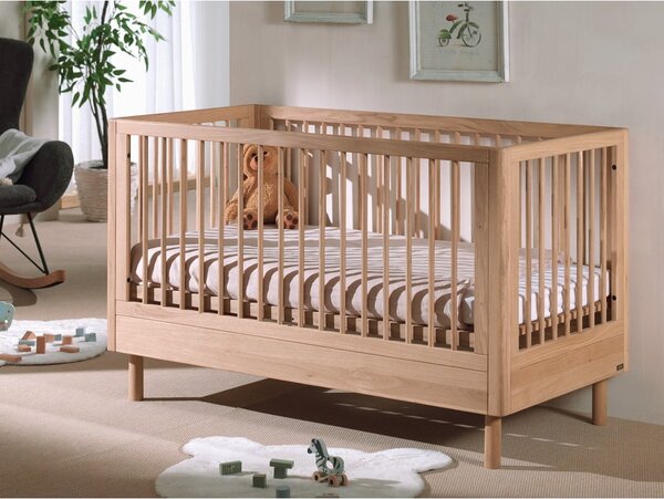 Lettino di colore naturale in rovere massiccio 70x140 cm Forrest – Vipack