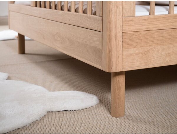 Lettino di colore naturale in rovere massiccio 70x140 cm Forrest – Vipack