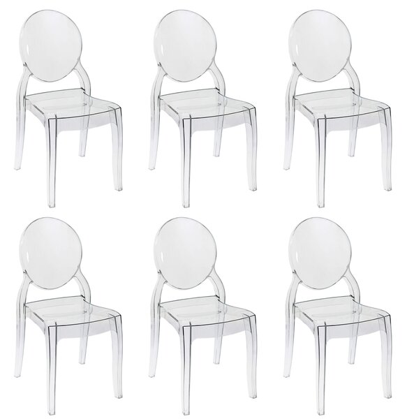 MELODIE - set di 6 sedie in policarbonato trasparente