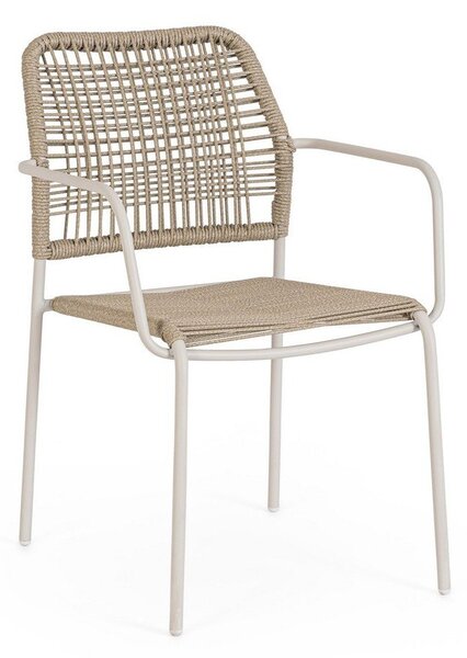 Sedia da esterno beige/di colore naturale in metallo Jable – Bizzotto