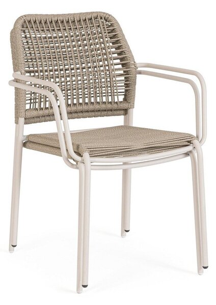 Sedia da esterno beige/di colore naturale in metallo Jable – Bizzotto