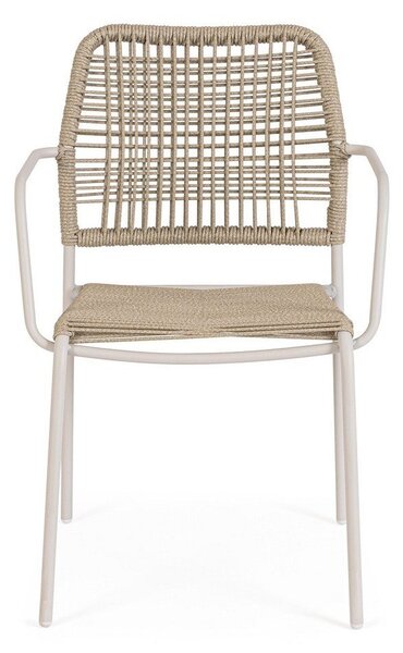 Sedia da esterno beige/di colore naturale in metallo Jable – Bizzotto