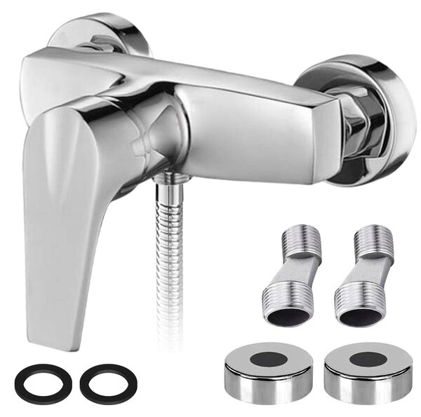 Miscelatore doccia monocomando - Rubinetto doccia in ottone - Finitura cromata - Attacco 15 mm - Per bagno