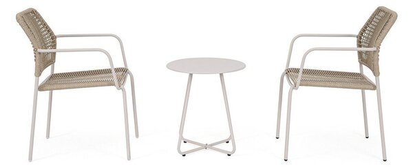 Sedia da esterno beige/di colore naturale in metallo Jable – Bizzotto