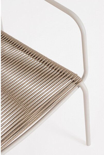 Sedia da esterno beige/di colore naturale in metallo Jable – Bizzotto