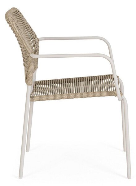 Sedia da esterno beige/di colore naturale in metallo Jable – Bizzotto