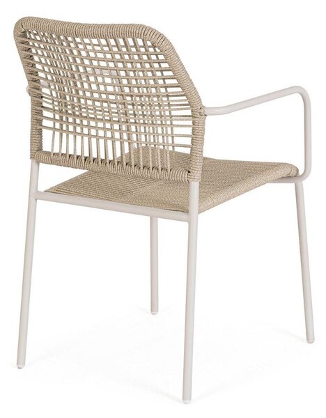 Sedia da esterno beige/di colore naturale in metallo Jable – Bizzotto