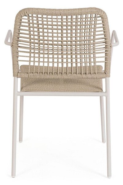 Sedia da esterno beige/di colore naturale in metallo Jable – Bizzotto