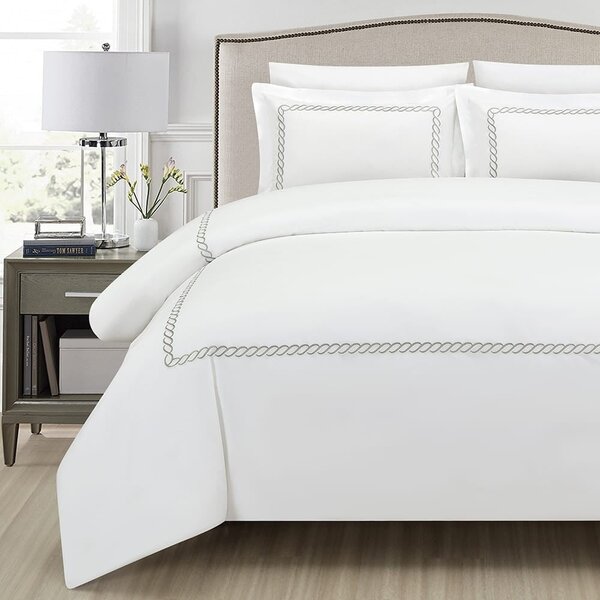 Set copripiumino e federa bianco in raso di cotone per letto singolo con lenzuolo incluso/6 pezzi 140x200 cm Whispered Serenity – Mila Home Luxury
