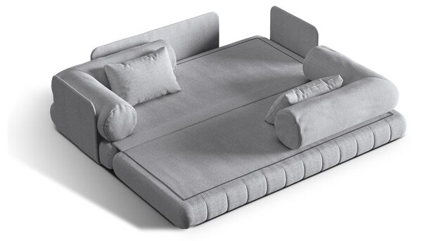 Divano grigio chiaro allungabile con rivestimento in bouclé 206 cm Kemi – Cosmopolitan Design