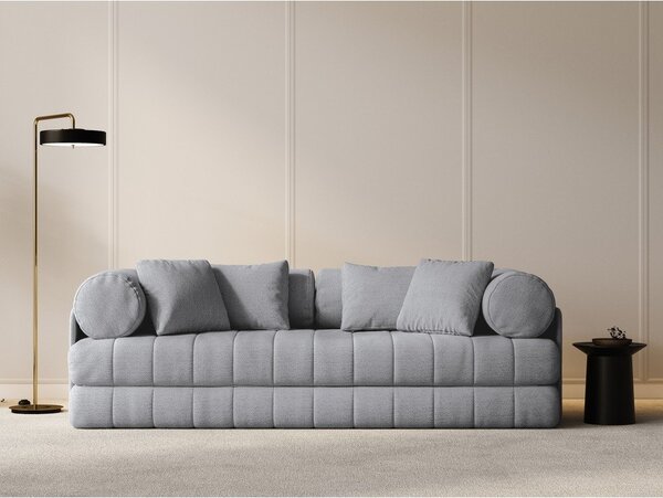 Divano grigio chiaro allungabile con rivestimento in bouclé 206 cm Kemi – Cosmopolitan Design