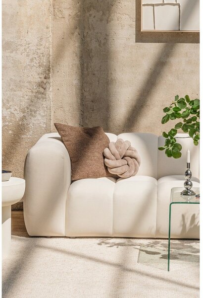 Divano color crema con rivestimento in velluto 225 cm Cube – Bonami Selection