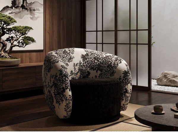 Poltrona bianca e nera Oriental Style – Mauro Ferretti